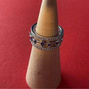 Bomb Party RBP6430 “Beautiful Sass” Sapphire CZ on Rhodium Size 6 & 9 Rings NWT
